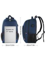Mochila para computadora portátil de 17,3 pulgadas, mochila para computadora portátil antirrobo para viajes de negocios, ultrafina y duradera con puerto de carga USB, bolsa para computadora impermeable, adecuada tanto para hombres como para mujeres, - details 0