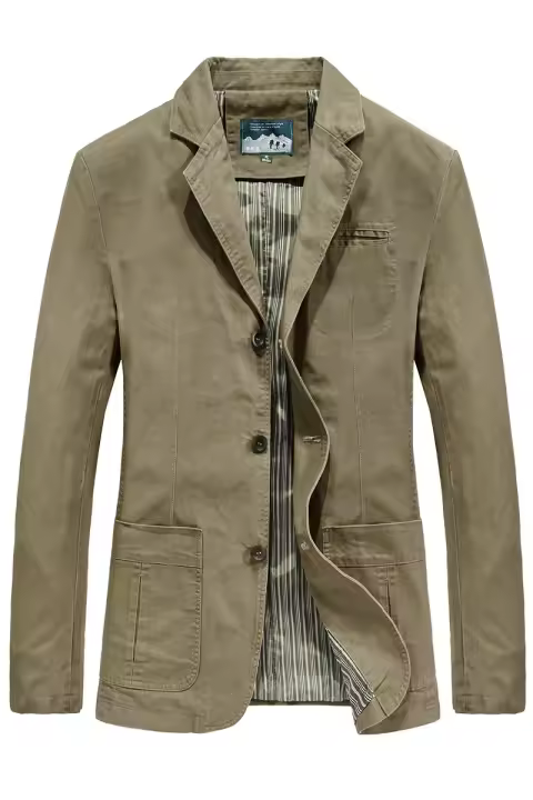Chaqueta informal de algodón para hombre, traje de negocios para exteriores, talla grande, a la moda, otoño - 1