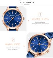Reloj de mujer – Reloj de pulsera de cuarzo resistente al agua de acero inoxidable con detalles de cristal Reloj elegante minimalista para damas - details 12