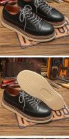 Zapatos de cuero de vaca puro de alta gama zapatos casuales de plataforma de suela blanda para hombres - details 11