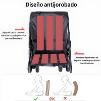 Cochecito de Bebé Gemelar Super Ligero Paraguas Doble Plegable Tamaño Medio Tela No Tejida Unisex - details 5