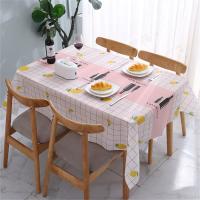 Mantel de PVC impermeable, resistente al aceite, para cocina, mesa de comedor rectangular, con rejilla impresa, cubierta ondulada antiincrustante. - details 1