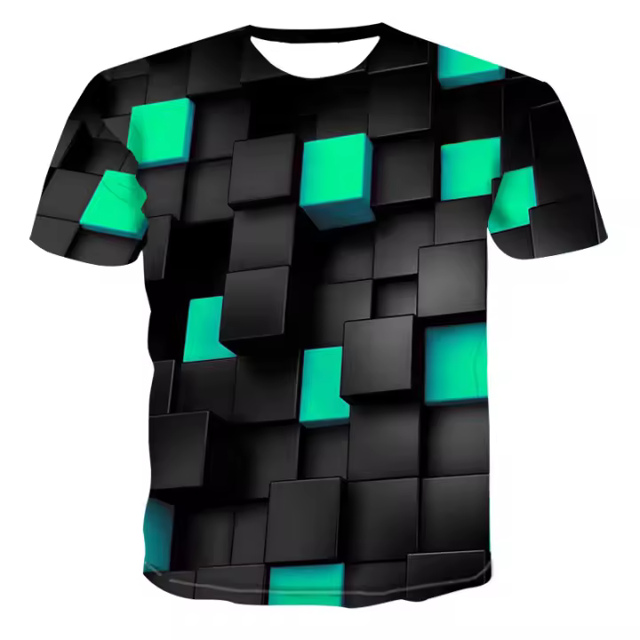 2025 Camiseta 3d de manga corta para hombre, ropa de moda de manga larga, ropa de Color - 1