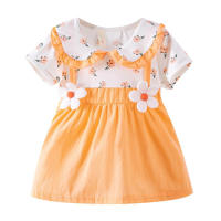 Vestido de manga corta para niña, Vestido de manga corta con decoración de flores grandes, ropa de fiesta de verano - details 4
