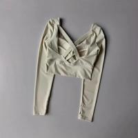 Sujetador deportivo sin costuras para mujer, Top corto transpirable para Fitness, parte trasera bonita, Push Up, a prueba de golpes, chaleco de Yoga elástico sin mangas para correr - details 0