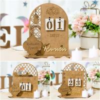 Calendario de cuenta regresiva de Ramadán, adorno de madera Eid Mubarak, decoración de Ramadán Kareem para el hogar, decoración de fiesta musulmana islámica AL Adha - details 0