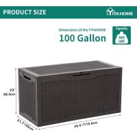 380L Grande Caja de Almacenaje de Jardín, Resina Arcón de Ordenación Exterior para Muebles de Patio - details 13