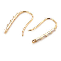 Ganchos de Pendientes de Brasso Dorado 18K con Zirconia Accesorios de Joyería DIY de Alta Calidad para Mujeres - details 9