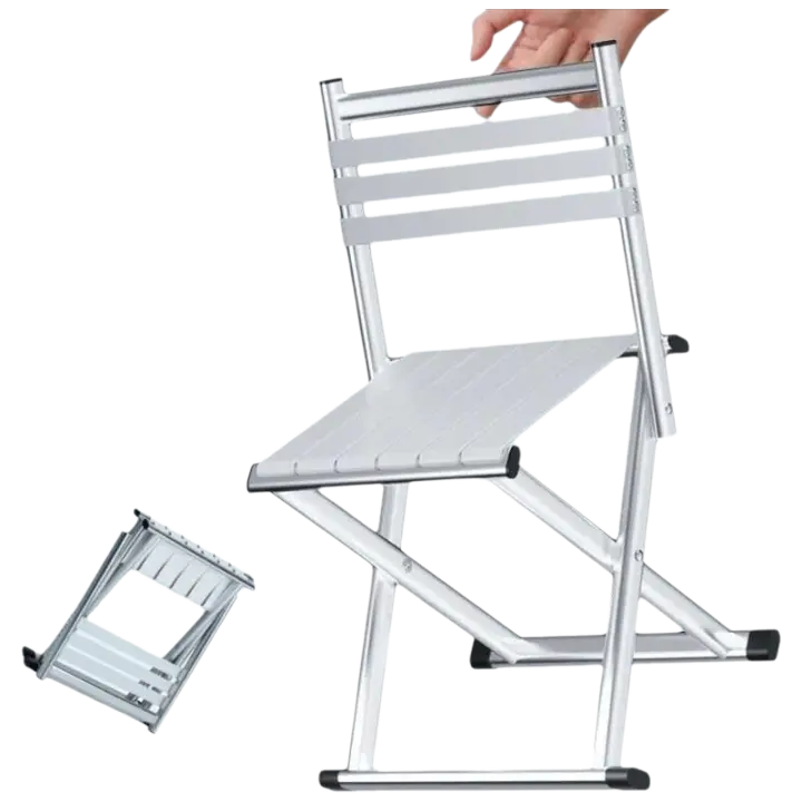 Silla de exterior con respaldo, silla plegable portátil para acampar, barbacoa, banco de pesca ultraligero, muebles de exterior - 1