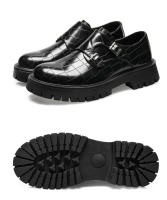 Nuevos zapatos de cuero, zapatos casuales de plataforma para hombre, zapatos de cuero con hebilla de moda. - details 11