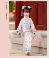 Ropa a cuadros para niños, Hanfu para niñas, traje fino de la dinastía Qing, estilo palaciego de primavera y otoño, chaleco, qipao, antiguo - details 1