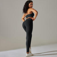 Conjunto de Yoga para Mujeres Ropa Deportiva de Alta Cintura, Top de Deportiva de Punto, Leggings, Bra Conjunto de Gimnasio - details 6