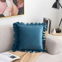 Funda de almohada suave con volantes de Color sólido, funda de almohada cuadrada Vintage, funda de cojín delicada de 45CM para sala de estar/oficina - details 11