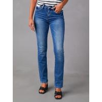 Vaqueros azules de mezclilla para mujer, pantalones de moda 2025, talla mediana, corte recto y ajustado - details 4
