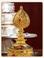 Manzapan tibetano Xizang, mesa interior para el hogar, mandala Fengmanchaluo, ocho adornos de placa de manda tallados auspiciosos - details 13