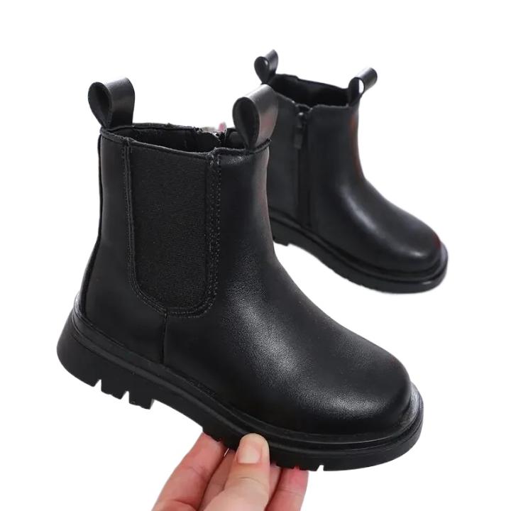 Botas de goma antideslizantes para niños y niñas, botines clásicos con cremallera lateral, Unisex, Otoño e Invierno