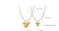 El collar de perlas de agua dulce no se decolora, joyería de collar de moda con dibujos animados de Mickey Mouse, tamaño moderno - details 0