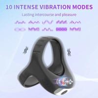 Anillo vibrador sexy de empaque privado para hombres, anillos de retraso de la eyaculación, vibradores masculinos, juguetes sexuales para parejas adultas mayores de 18 años. - details 2