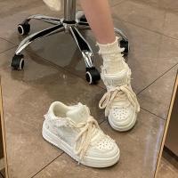 Zapatillas deportivas de cuero blanco para hombres Estilo retro, moda estrella, monopatín, zapatillas de otoño casuales - details 8