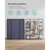 Armario de Tela 12 con Barra y Estantes Armario Estable para Dormitorio, Vestidor 150 x 45 x 175 cm - details 19