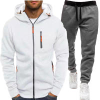 Conjunto de ropa deportiva para hombre, chaqueta de manga larga, pantalones con capucha, cárdigan estampado informal, Otoño, 2 piezas - details 11