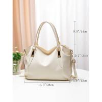 Bolso de hombro informal y a la moda para mujer, bolso cruzado suave de gran capacidad, color sólido, mochila de lujo de alta gama - details 8