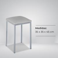 Sólida y Firme - Estructura Color Aluminio y Asiento en Polipiel - Color del Asiento: Gris. Contenido - details 3
