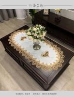 Mantel de té, mantel para mesa de comedor, forma ovalada, blanco, europeo, flor bordada de poliéster, decoración de sala de estar - details 13