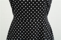 Women summer vintage 1950s 60s big swing party polka dot dress - details 70
