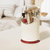 Estuche de almacenamiento de brochas de maquillaje de gran capacidad, organizador de cosméticos de plástico impermeable con tapa transparente - details 9