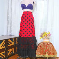 Flamenco Flamengo baile nueva falda estampada punto ondulado de una capa con volantes - details 5