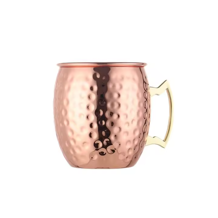 Taza de mula pulida con martillo suave de Moscú engrosada de cobre puro de 500ml, cóctel, café, cerveza - 1