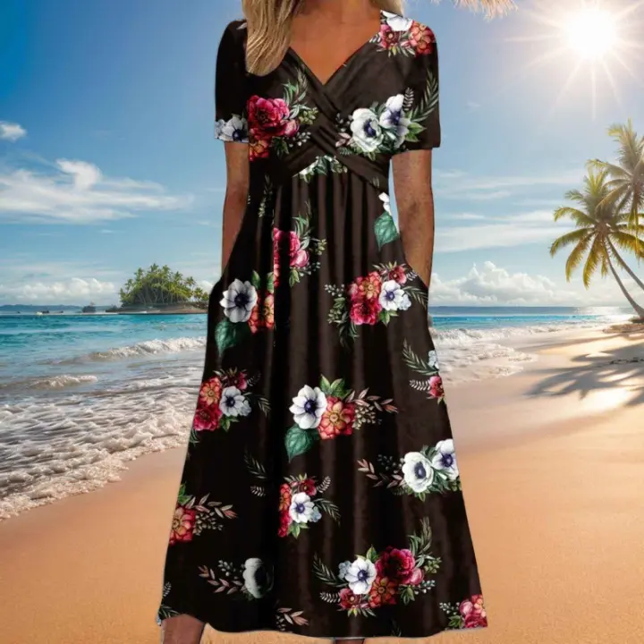 Vestido casual de manga corta de verano para mujer. - 1