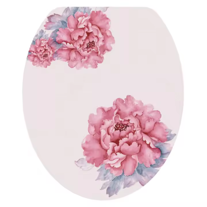 Pegatina de Tapa de Inodoro Impermeable Diseño de Mundo Marino/Flor Cubierta de Asiento de Baño Decorativa - 1