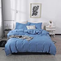 Funda nórdica de Color sólido con lijado, 220x240, individual, doble, Queen, King, juego de cama sencillo, funda de almohada, ropa de cama (sin sábana) - details 0