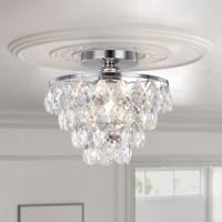 Lámpara De Techo De Cristal Pequeña, Moderna Lámpara De Techo De Cristal Para Pasillo, Accesorios De Iluminación De Techo, Lámpara De Montaje Empotrado Para Dormitorio, Salón (Plata) - details 0