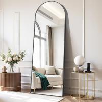 Cuerpo Entero Curvado, Espejos Grandes de Pared con Marco de Aluminio 161 x 52 cm, Espejo de Pie Inclinado o Colgante para Salón, Dormitorio, Entrada, Negro - details 20