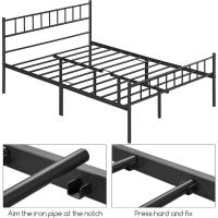 Cama de Metal Moderno con Marco Tamaño Individual/Doble Diseño Juvenil para Dormitorio y Habitación de Invitados Blanco Tamaño 90 x 190 cm - details 47