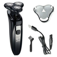 Kemei-Afeitadora eléctrica para hombre, máquina de afeitar con pantalla LCD, resistente al agua, en seco y húmedo, recargable, compatible con Philips Series 7000 - details 3