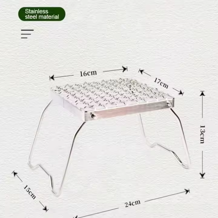 Camping Parrilla de Maple inoxidable, soporte para Estufa de gas, Parrilla para barbacoa al Aire Libre - 1