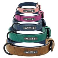 Collares personalizados cuero, Collar Perro, etiquetas identificación de nombre para perros pequeños medianos grandes Pitbull - details 4