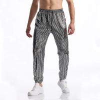 Pantalon décontracté para hombres, modo nouvelle, estampage à chaud, Harajuku, Hip Hop, fiesta de baile Disco, Streetwear, pantalon à cordon de serrage, boîte de nuit - details 5
