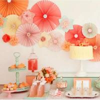 Manualidades decorativas, abanicos de 4 ''-12'', papel de seda colgante DIY para bodas, fiestas de cumpleaños y festivales - details 0