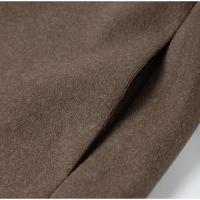 Chaqueta de Lana con Cremallera Marrón Elegante Abrigo de Otoño Vintage para Mujeres - details 6