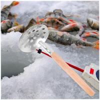 Cuchara de pesca de hielo dentada, cuchara de hielo de Metal, cuchara de filtro de pesca en hielo, cuchara de aterrizaje de peces - details 1