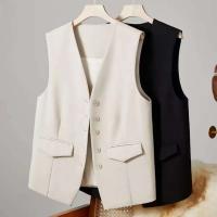 Chaqueta, ropa de abrigo para mujer, blusas elegantes, novedad de primavera, chaleco sin mangas de color sólido vintage, abrigo, chaqueta corta Tre - details 1