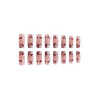 Uñas artificiales de cobertura total, manicura francesa de prensa larga, 24 piezas, con puntas blancas, para decoración de uñas - details 4