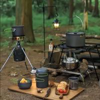 1 juego de utensilios de cocina portátiles, hechos de material de aleación de aluminio duro, ollas para acampar al aire libre para 1-2 personas, cocinar y hornear - details 2