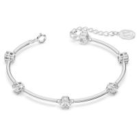 Swaroski-brazalete de piedra redonda transparente para mujer, de Plata de Ley 925, pulsera de cristal transparente CZ, regalo de joyería ajustable para mujer de 17-20cm ﻿ - details 1