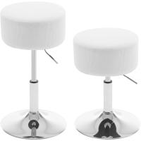 Taburetes de Maquillaje Redondos Pequeños Regulables en Altura, 54-69 cm, Taburetes Bar Bajo PU para Tocador, Dormitorio, Oficina en Casa y Salón - details 44